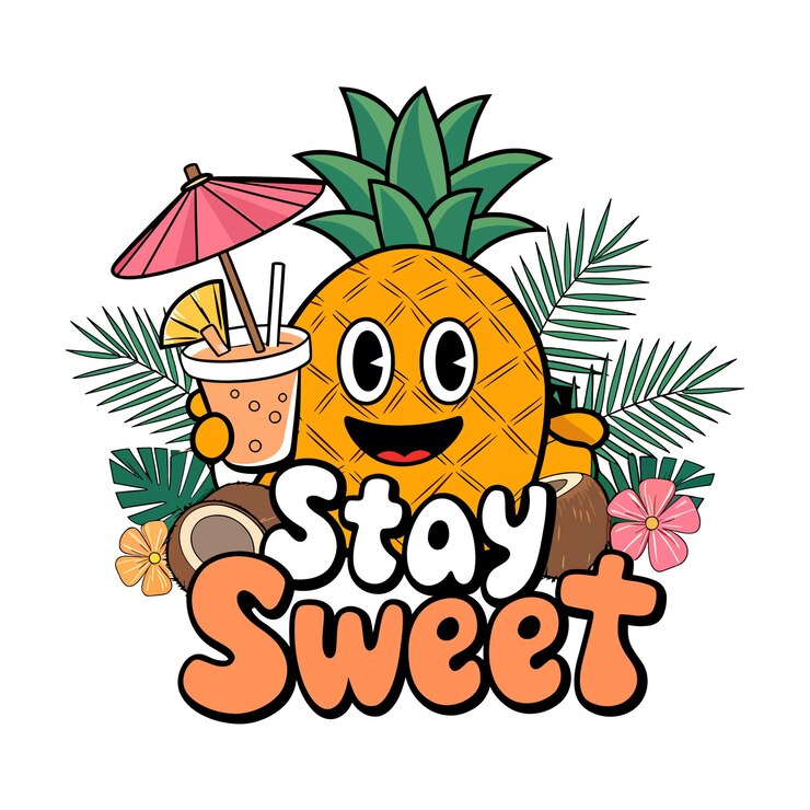 Stay Sweet Pineapple Illustration