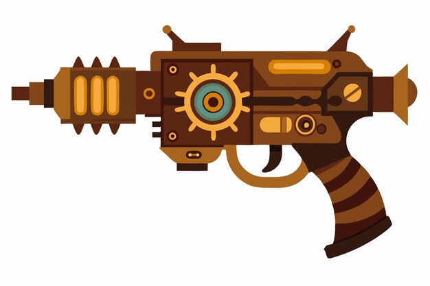 Steampunk Mechanical Design gun vector on white background