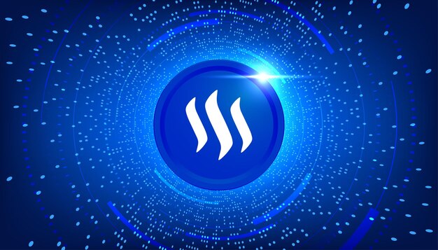 STEEM coin başlığı STEEM coin kripto para birimi konsept başlığı arka planı