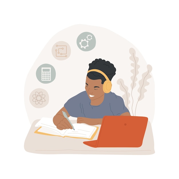 stem online class isolated cartoon vector illustration
