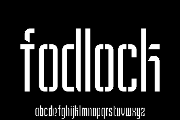 stencil condensed thin modern geometric font