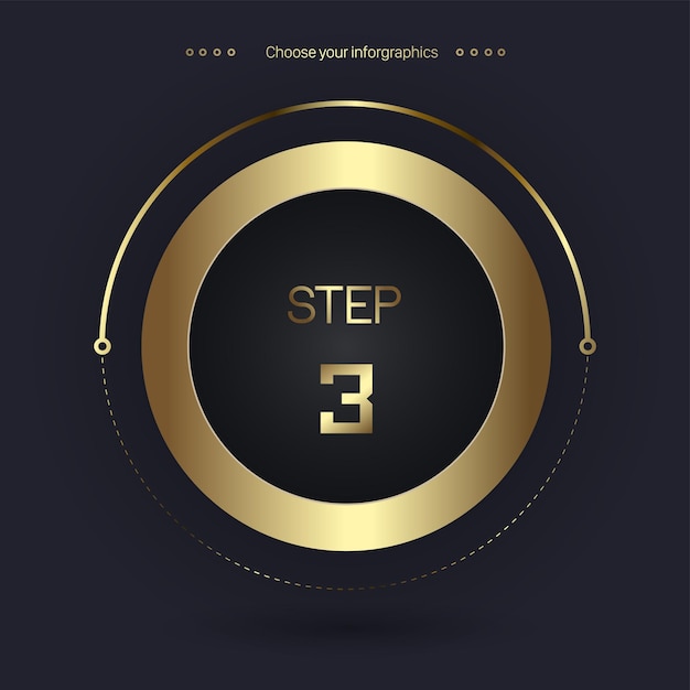 Step 3 Luxury number option for Premium multipurpose Infographic Vector template an element