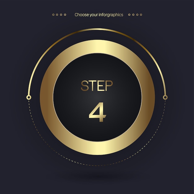 Step 4 Luxury number option for Premium multipurpose Infographic Vector template an element