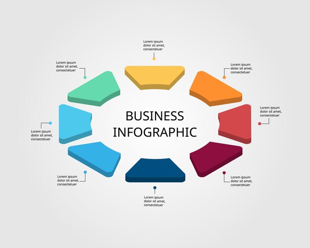 step chart template for infographic for presentation for 8 element