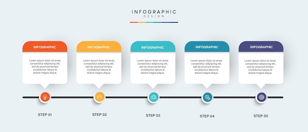 Steps business timeline infographic template design