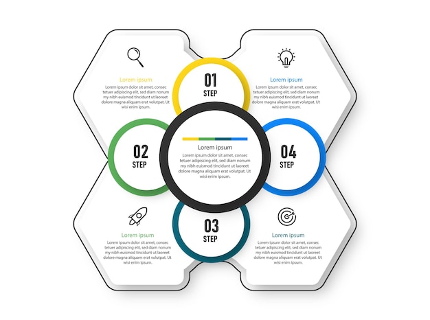 Steps modern business infographic template design