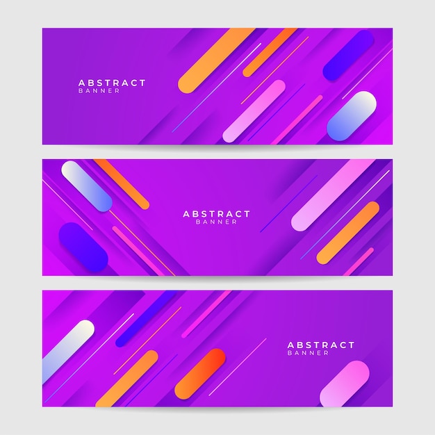 Stick gradient purple pink colorful Abstract design banner