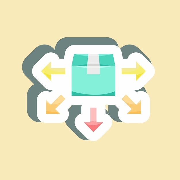 Sticker Distribution suitable for education symbol simple design editable