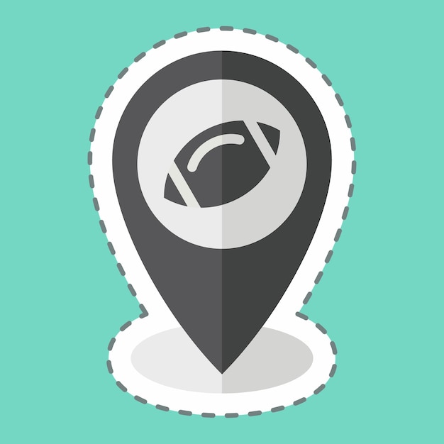 Sticker line cut Place Holder related to Rugby symbol simple design illustration