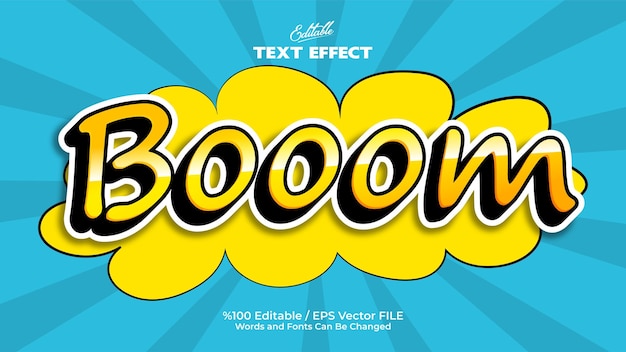 Sticker style editable text effect