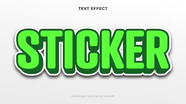 sticker style text effect, editable 3d text effect