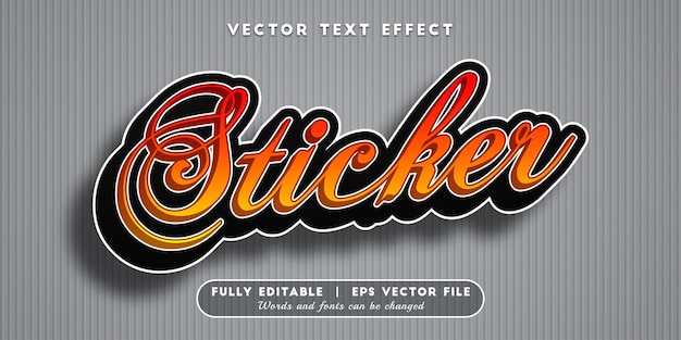 Sticker text effect with editable text style