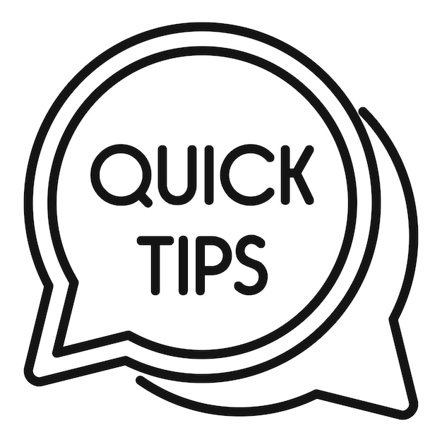 Sticker tip icon outline vector Quick trick Text help
