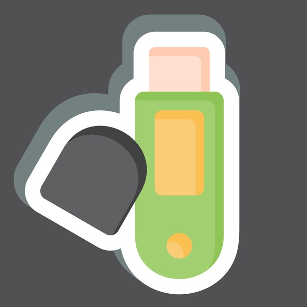Sticker Usb related to Computer symbol simple design editable