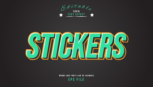 Stickers text effect editable