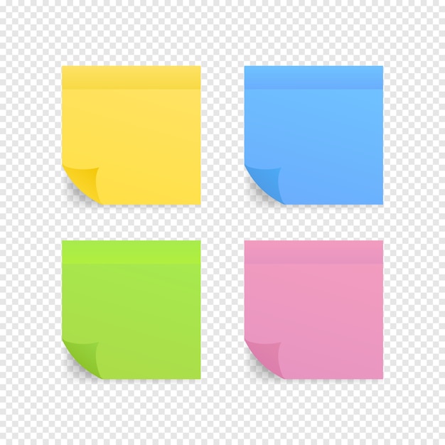 Sticky colored notes. Post note paper.