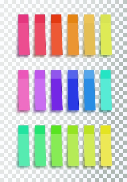 Sticky notes collection of colorful vector sticky notes transparent shadows vector