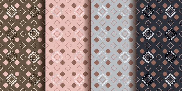 Stilrena, böjda linjer, abstrakt geometrisk grafisk design, tapet, bakgrundsmönster, set, gratisvektor