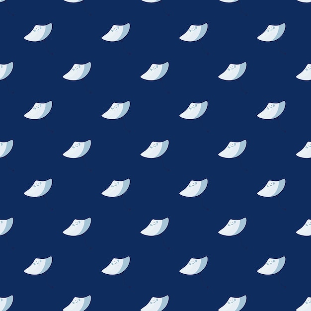 Stingray seamless pattern with scandinavian style. Underwater animals background. Vector illustration for children funny textile prints, fabric, banners, backdrops and wallpapers.