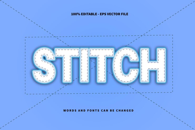 Stitch Editable Text Effect Emboss Cartoon Style