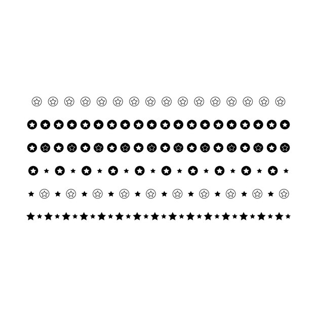 Stjerneopdelt ramme vandret linje vektorform ikon til dekorativt vintage doodle-element til design i vektorillustration