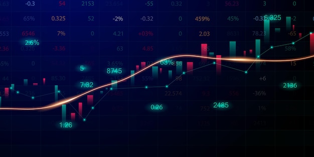 Stock market background design background or forex trading graph concept vector illustration