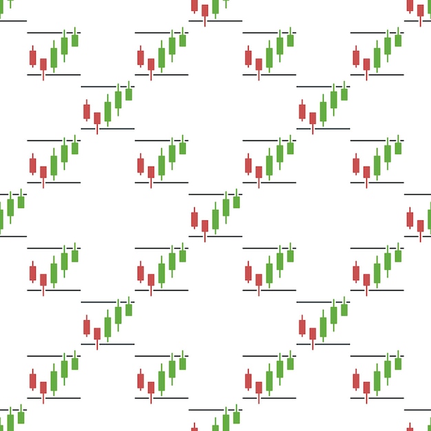 Stock Market Trading vector Candlestick Chart seamless pattern