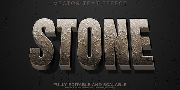 Stone text effect editable rock and mountain text style