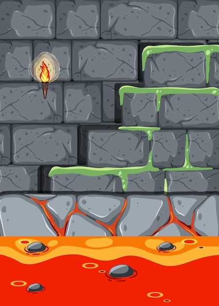 Stone tiles texture with lava ground