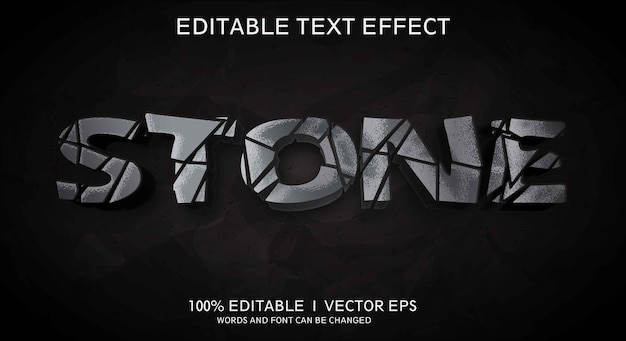 stone vector text effect with modern style design