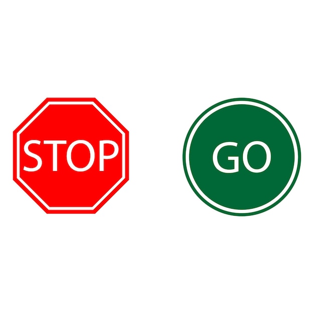 stop and go sign vector illustration