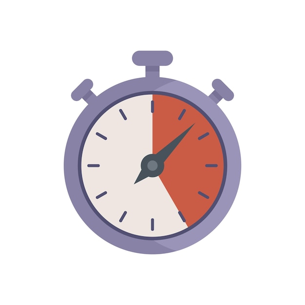 Stop clock icon flat vector Stopwatch timer Watch countdown isolated