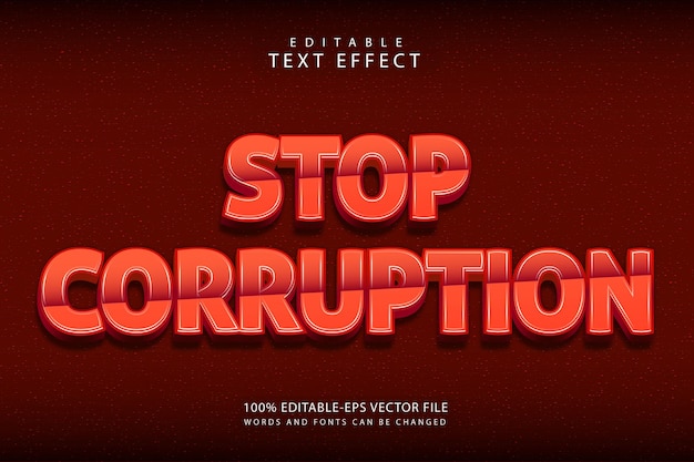 stop corruption editable text effect 3 dimension emboss retro style