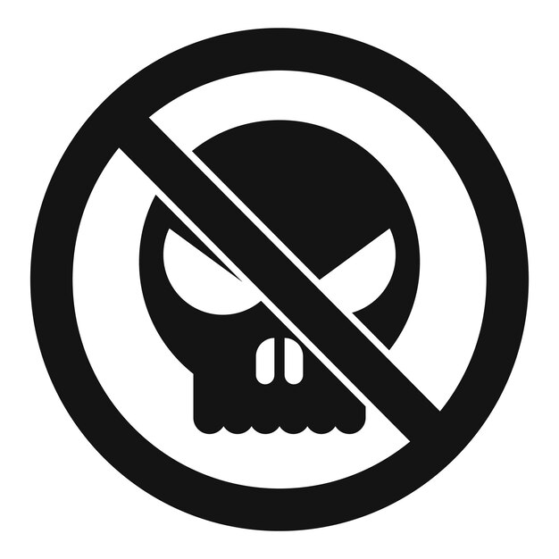 Stop dos attack icon simple vector Secured hacker