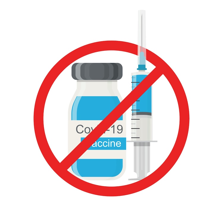 Vektör stop sign vaccine concept illustration