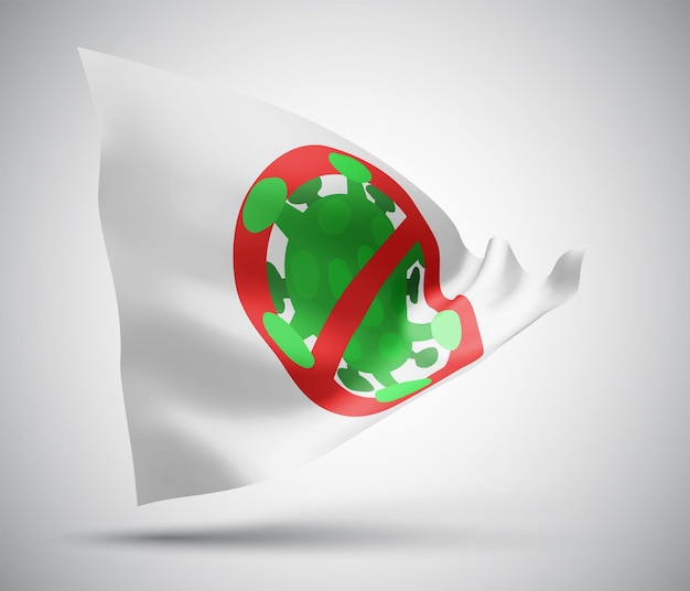 stop virus and disease, vector 3d flag isolated on white background
