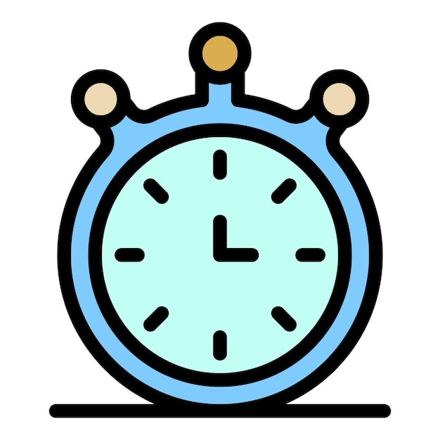 Stopwatch icon Outline stopwatch vector icon color flat isolated
