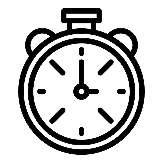 Stopwatch icon outline vector Time duration Clock hour
