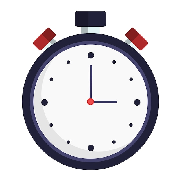 Stopwatch icon vector in flat style isolated on white background