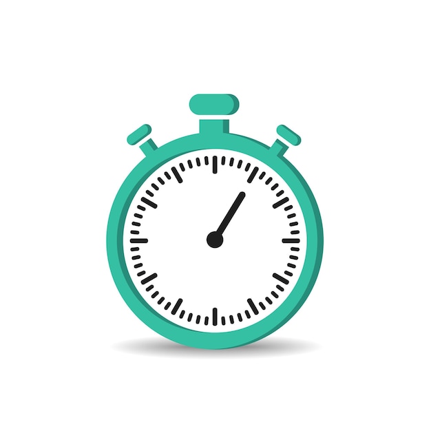 Stopwatch in a flat style, timer icon, vector illustration