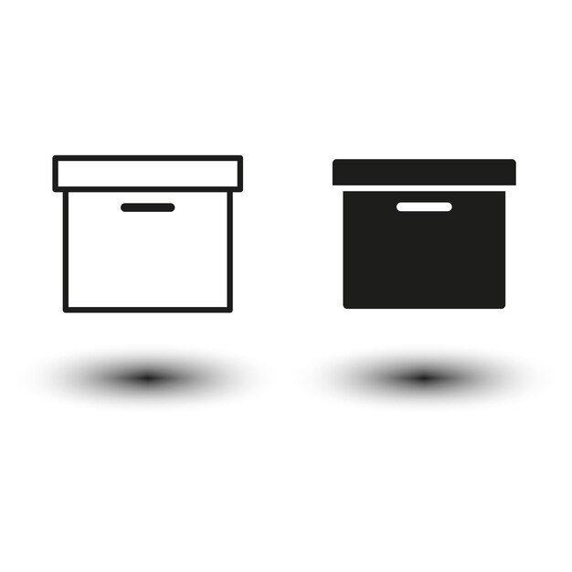 Storage box Vector icons Monochrome container illustrations Simple black and
