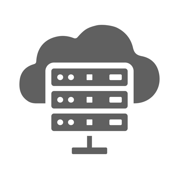 Storage cloud host icon Gray vector graphics