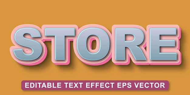store grey color editable 3d text effect eps vector