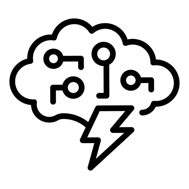 Storm data cloud icon outline vector Information data Technology analysis