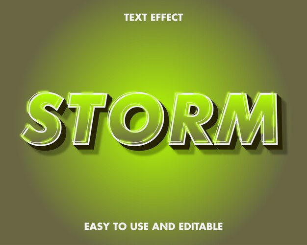 Storm Text Effect. Editable font style.
