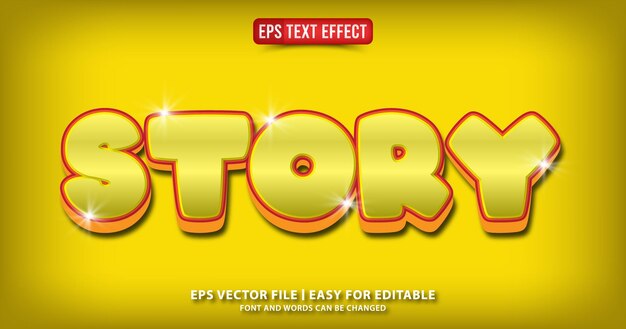 story cartoon editable text effect vector