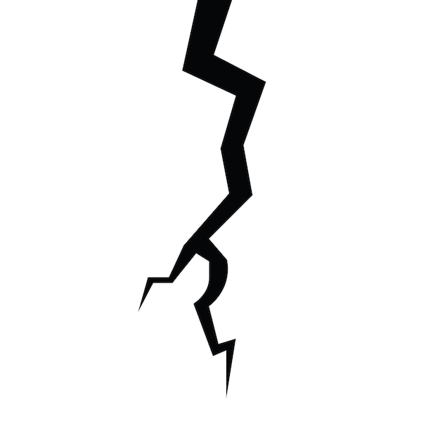 Straight crack on a concrete surface or wall Element of damage fracture surface