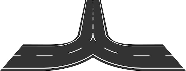 straight highway splitting in two different curved roads representing a choice a dilemma a new opportunity or a change of plans in business and life