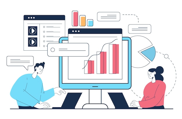 Strategy development abstract illustration design element concept