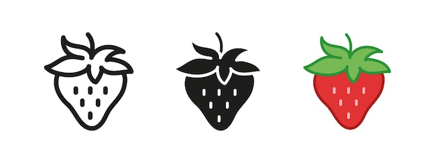 Strawberry icon Berry vector illustration Strawberries symbol Red strawberry